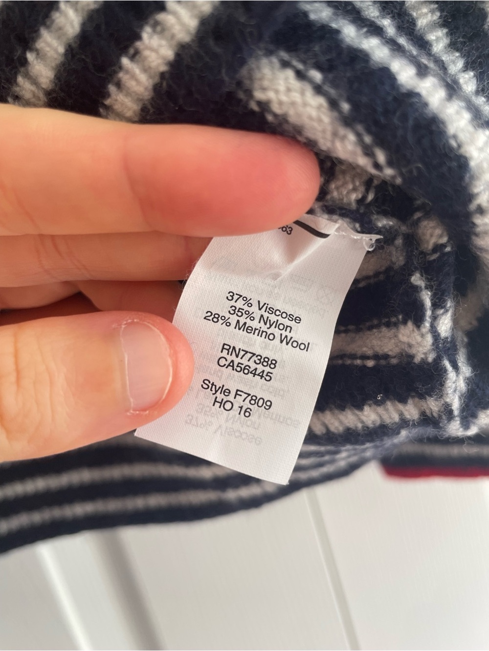 J. Crew Navy, White & Purple Striped Fair Isle Crewneck Sweater - Picture 3 of 4